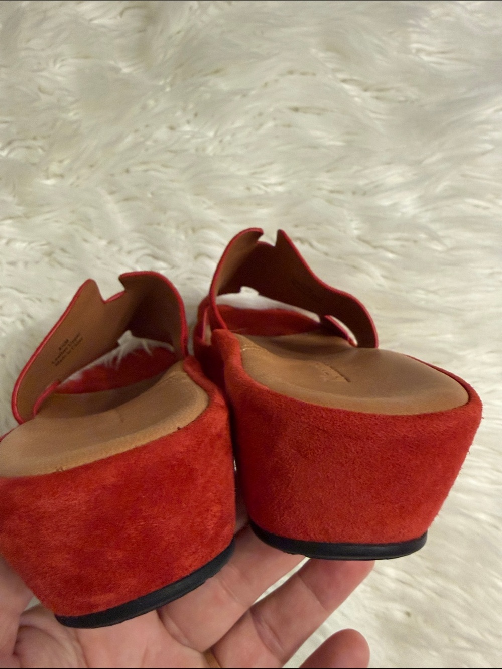 L'Amour Des Pieds Red Suede Leather Upper Slide Sandals size 8.5 BNWOT see photo - Picture 7 of 12